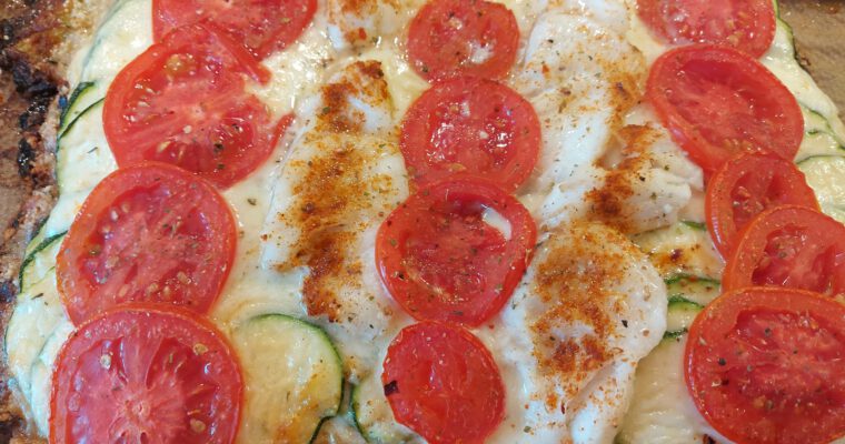 Pizza fit bez spodu – z dorszem